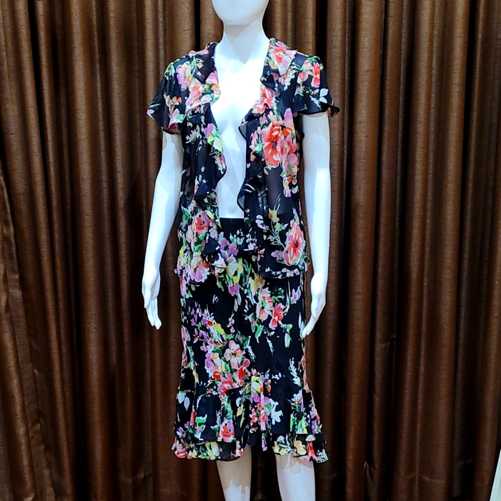 Chaps skirt and blouse dress set